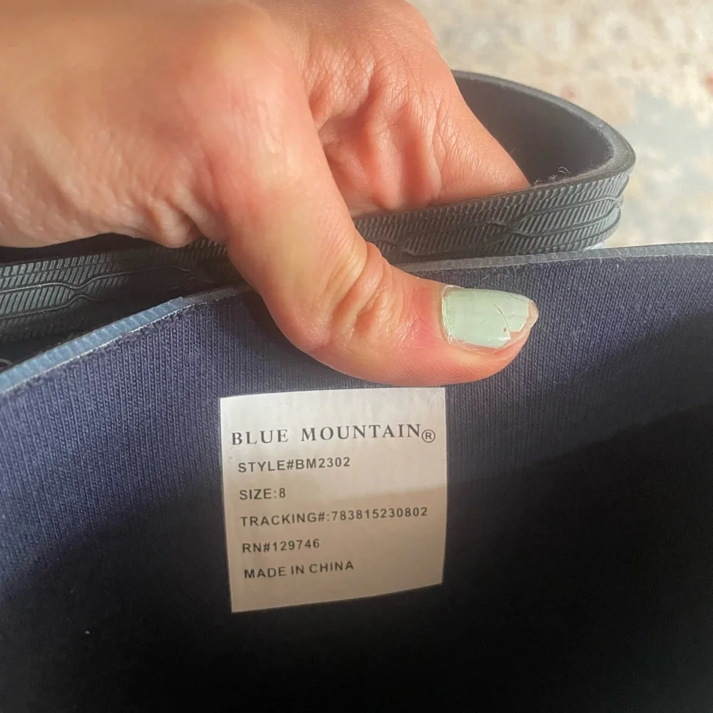 Blue Mountain Women's Waterproof Navy Paisley Rain Boots NWT